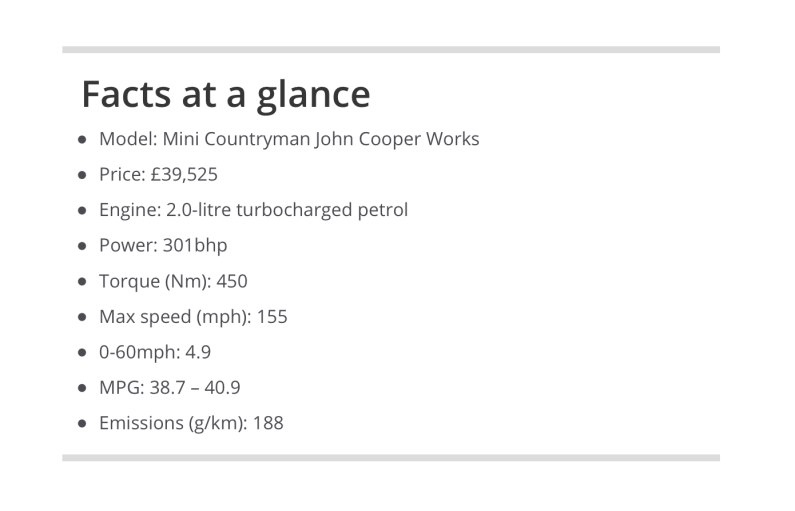 First Drive: Mini’s Countryman John Cooper Works combines performance and practicality